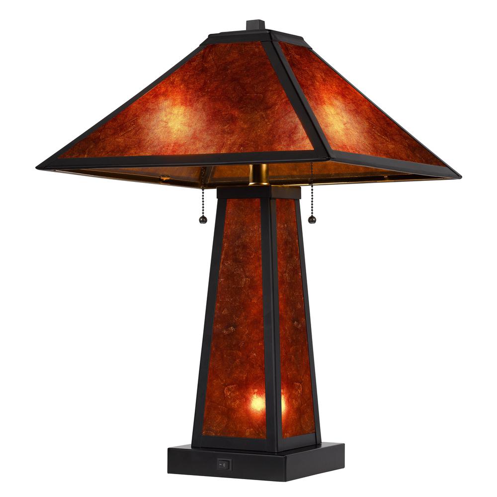 60W X 2 Nogales Mission Style Mica Table Lamp. Picture 2
