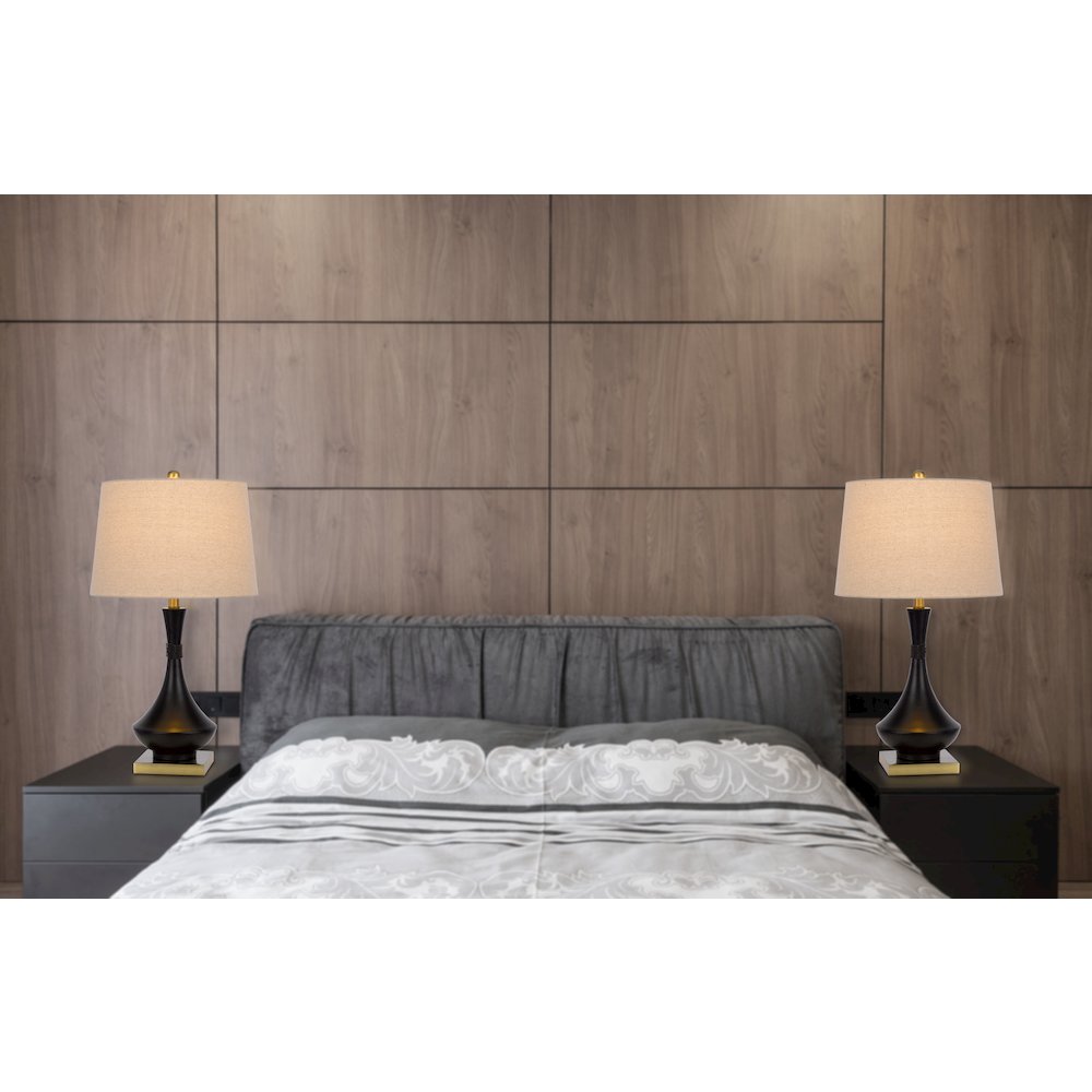 100W Hilo Metal Table Lamp. Priced And Sold As Pairs. Picture 3