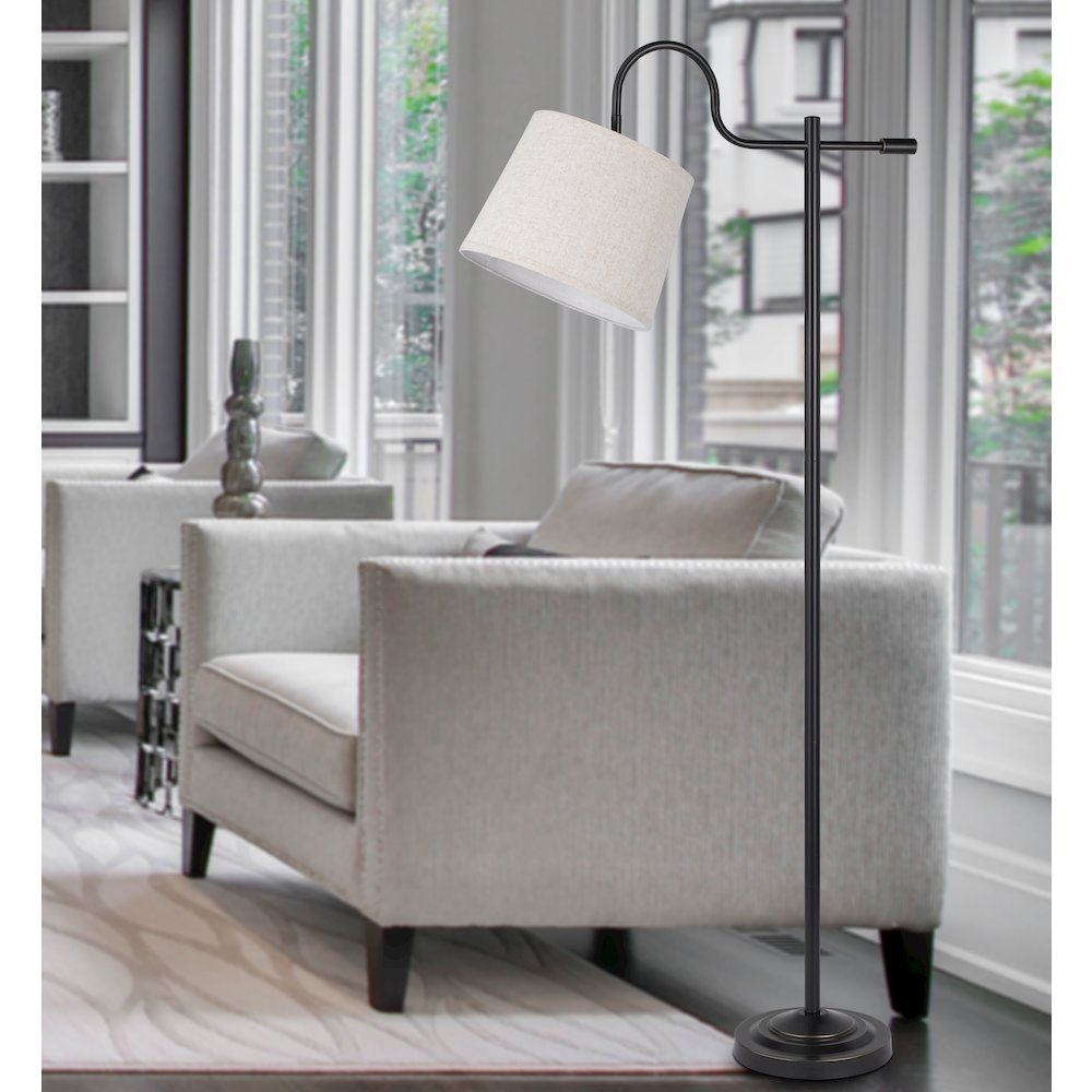 60W Rexburg Metal Downbridge Floor Lamp With Adjustable Shade. Picture 3
