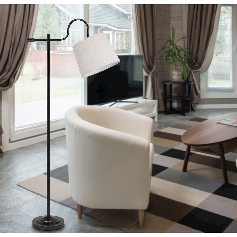 60W Rexburg Metal Downbridge Floor Lamp With Adjustable Shade. Picture 4