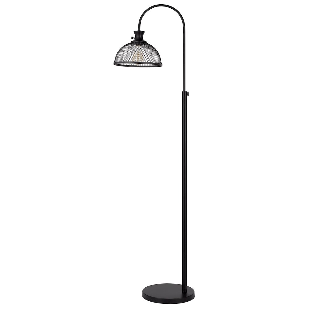 60W Lewiston Metal Downbridge Adjustable Floor Lamp With Mesh Shade. Picture 6