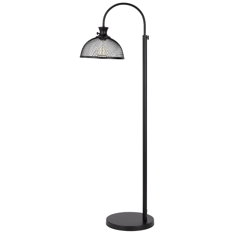 60W Lewiston Metal Downbridge Adjustable Floor Lamp With Mesh Shade. Picture 2