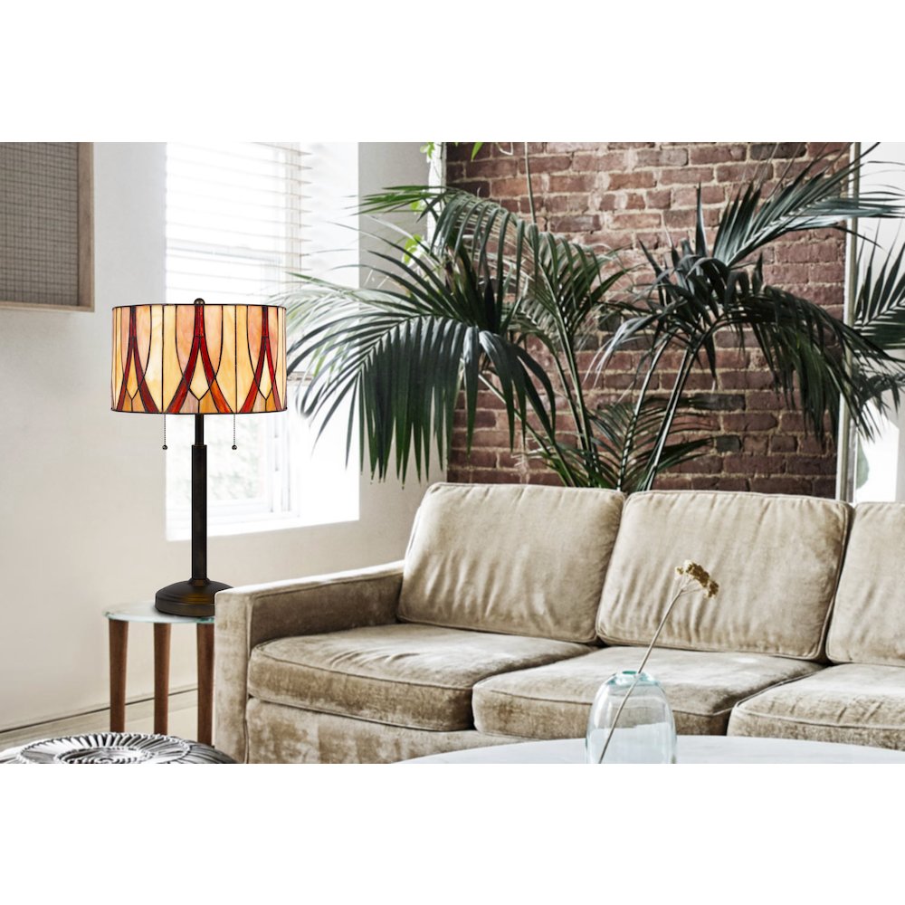 60W X 2 Tiffany Table Lamp. Picture 3