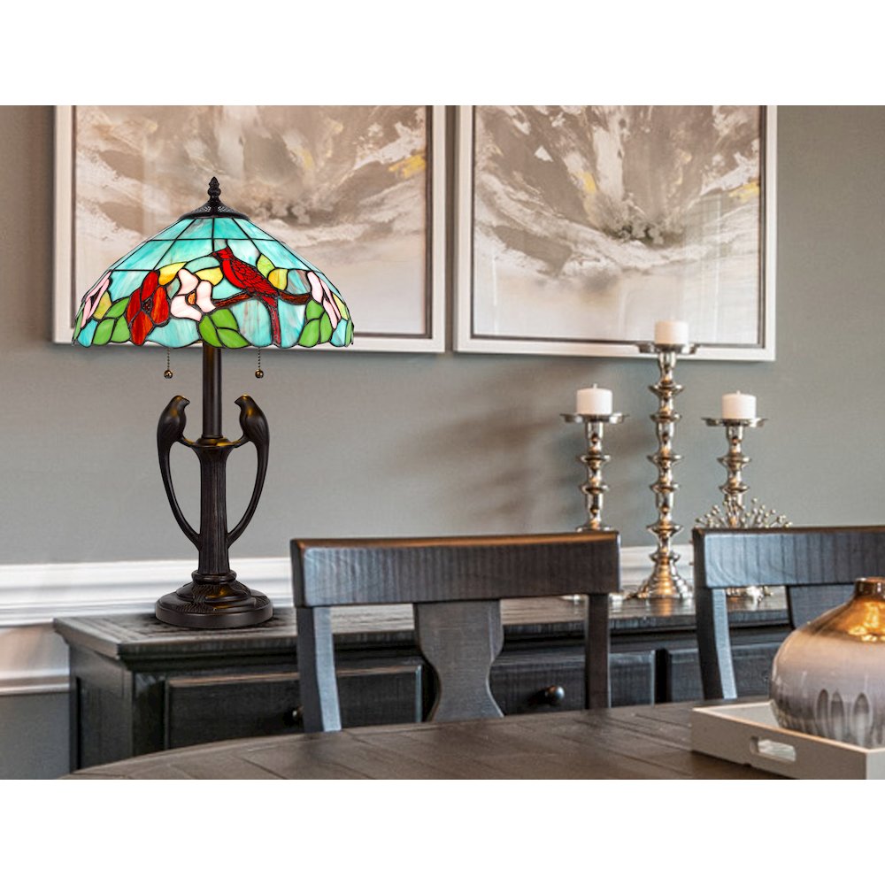 60W X 2 Tiffany Table Lamp. Picture 3