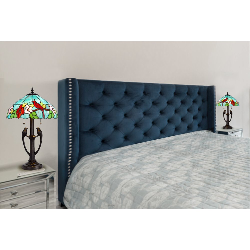 60W X 2 Tiffany Table Lamp. Picture 4