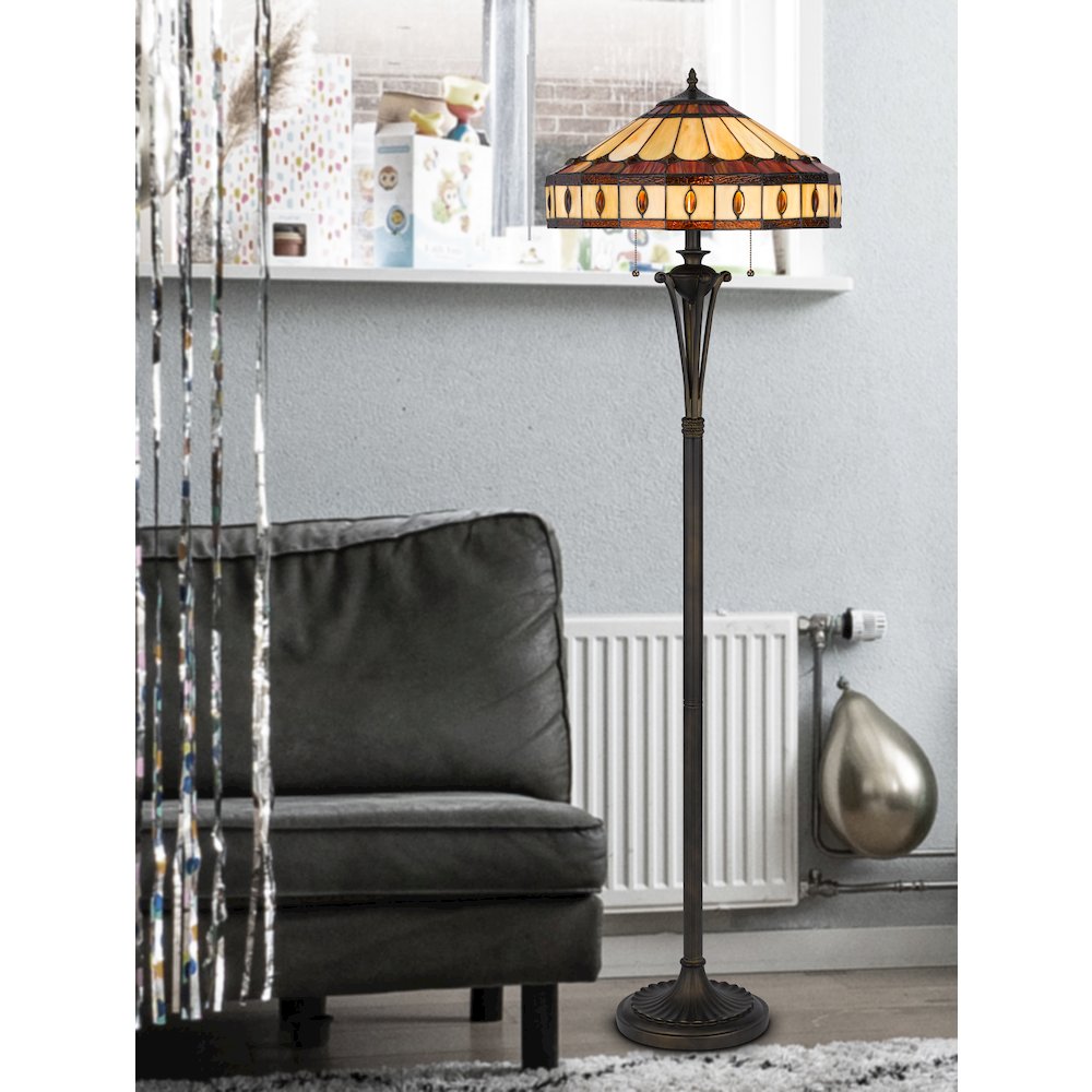 60W X 2 Tiffany Floor Lamp. Picture 3