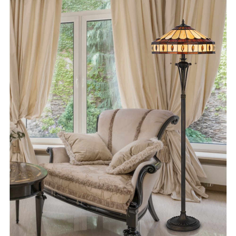 60W X 2 Tiffany Floor Lamp. Picture 4