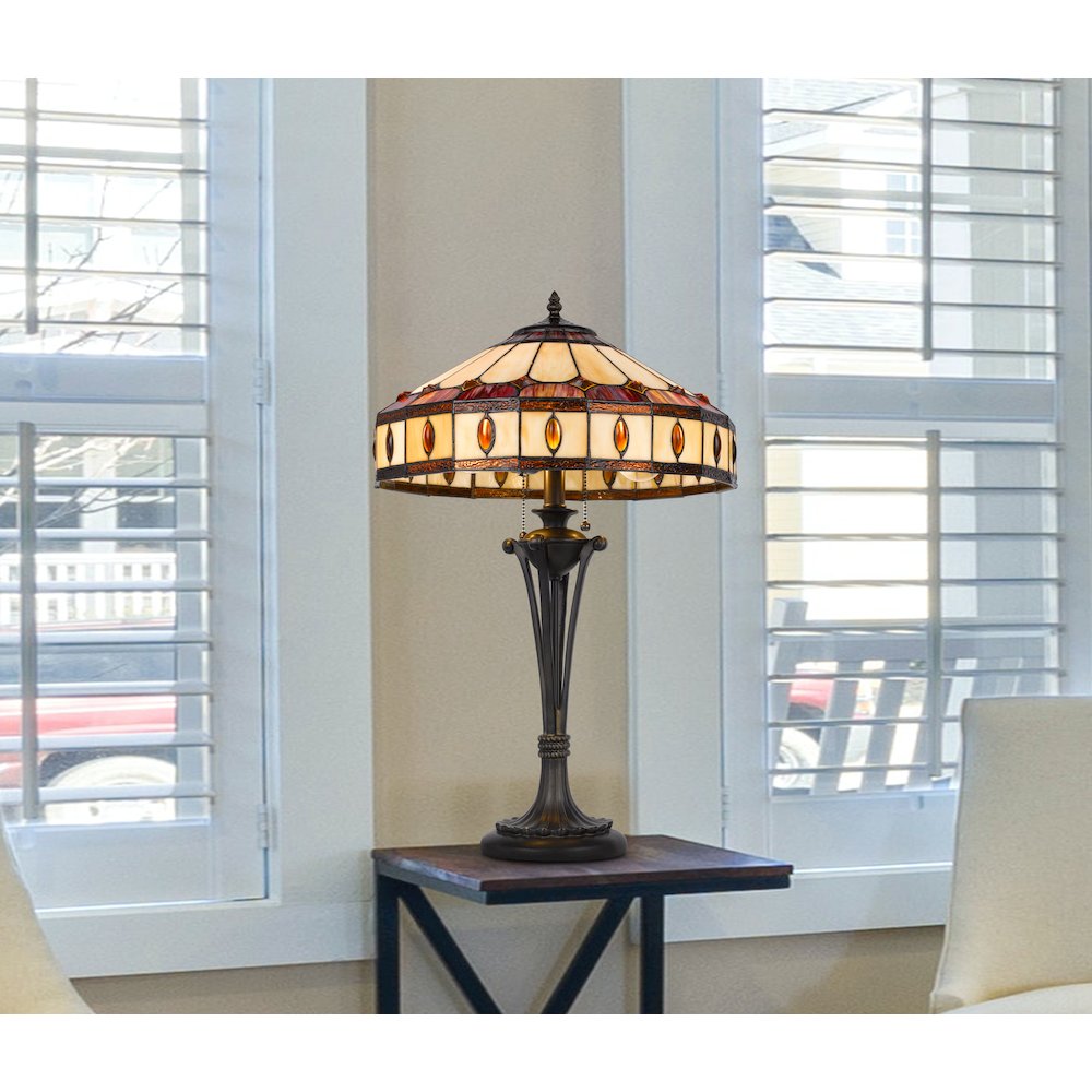 60W X 2 Tiffany Table Lamp. Picture 4