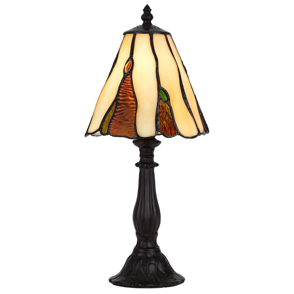 40W Metal/Resin Tiffany Accent Lamp With Inline Switch. Picture 1