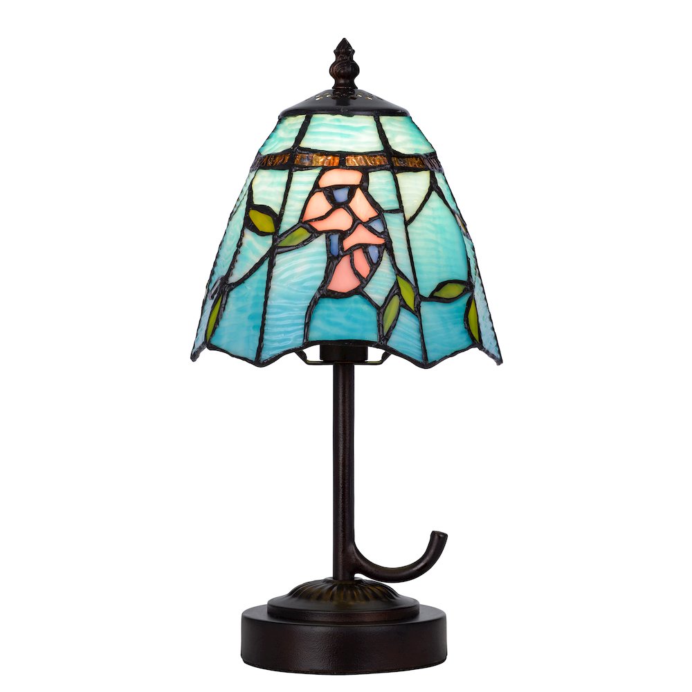 40W Metal/Resin Tiffany Accent Lamp With Inline Switch. Picture 1