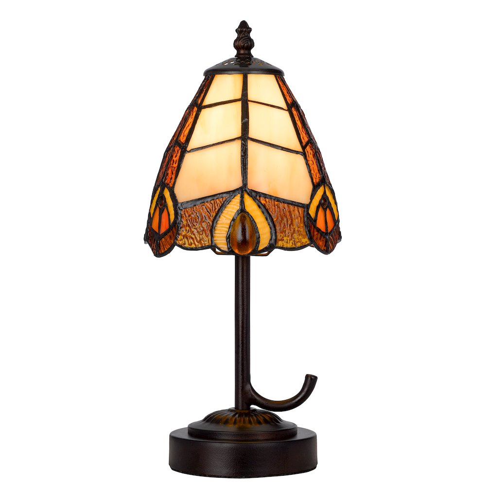 40W Metal/Resin Tiffany Accent Lamp With Inline Switch. Picture 1