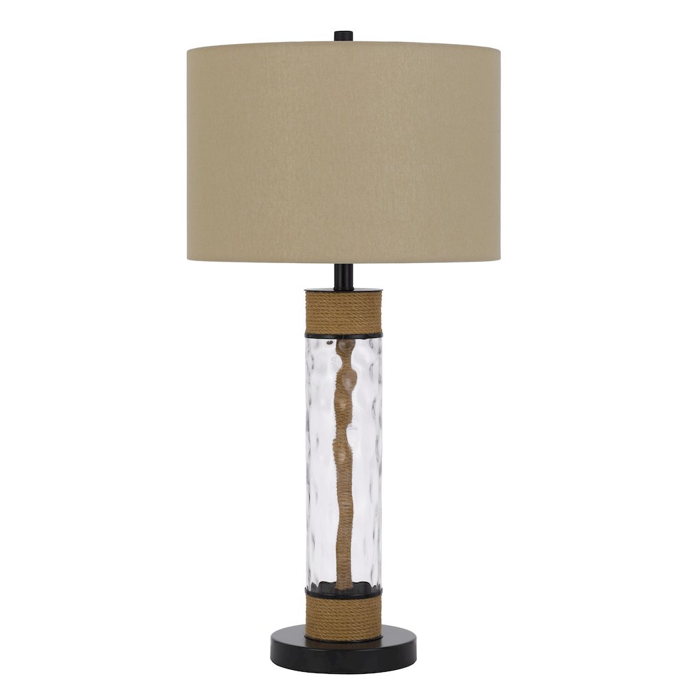 150W 3 Way Bartow Glass/Metal Table Lamp. Picture 1