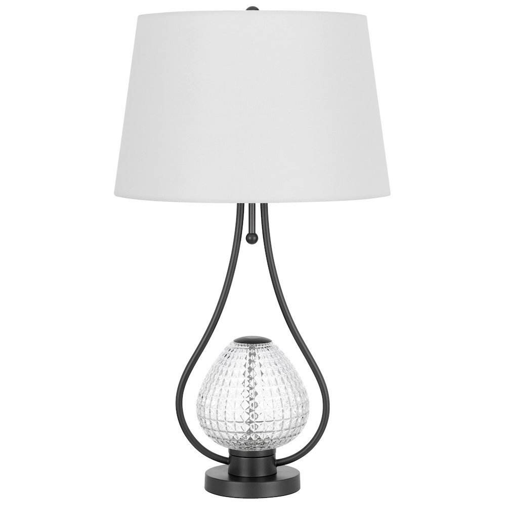 Forssa 100W 3 Way Table Lamp With 2W Led Night Light In Glass And Metal Base.. Picture 1