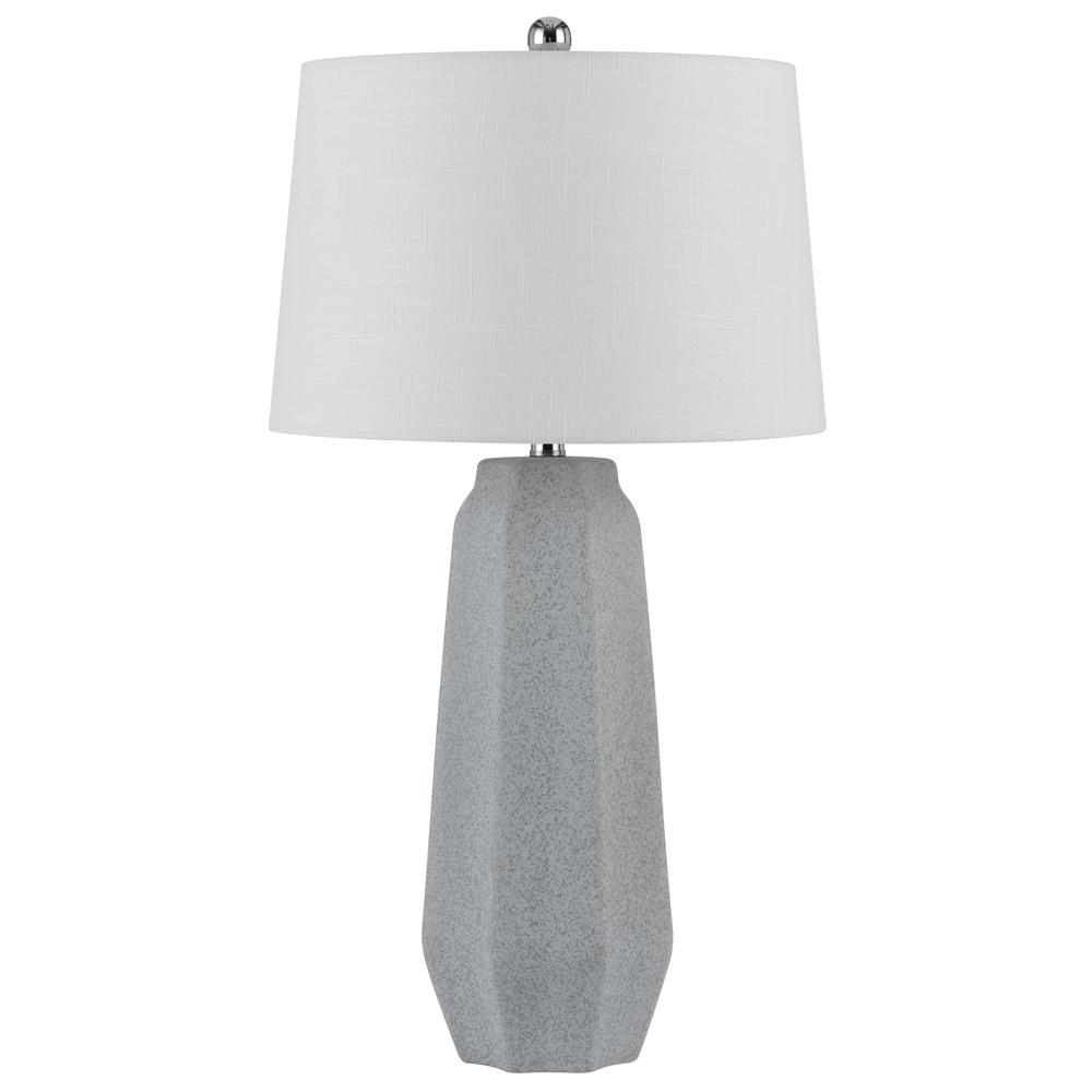 150W 3 Way Drayton Ceramic Table Lamp With Hardback Fabric Shade (Sold In Pairs). Picture 1