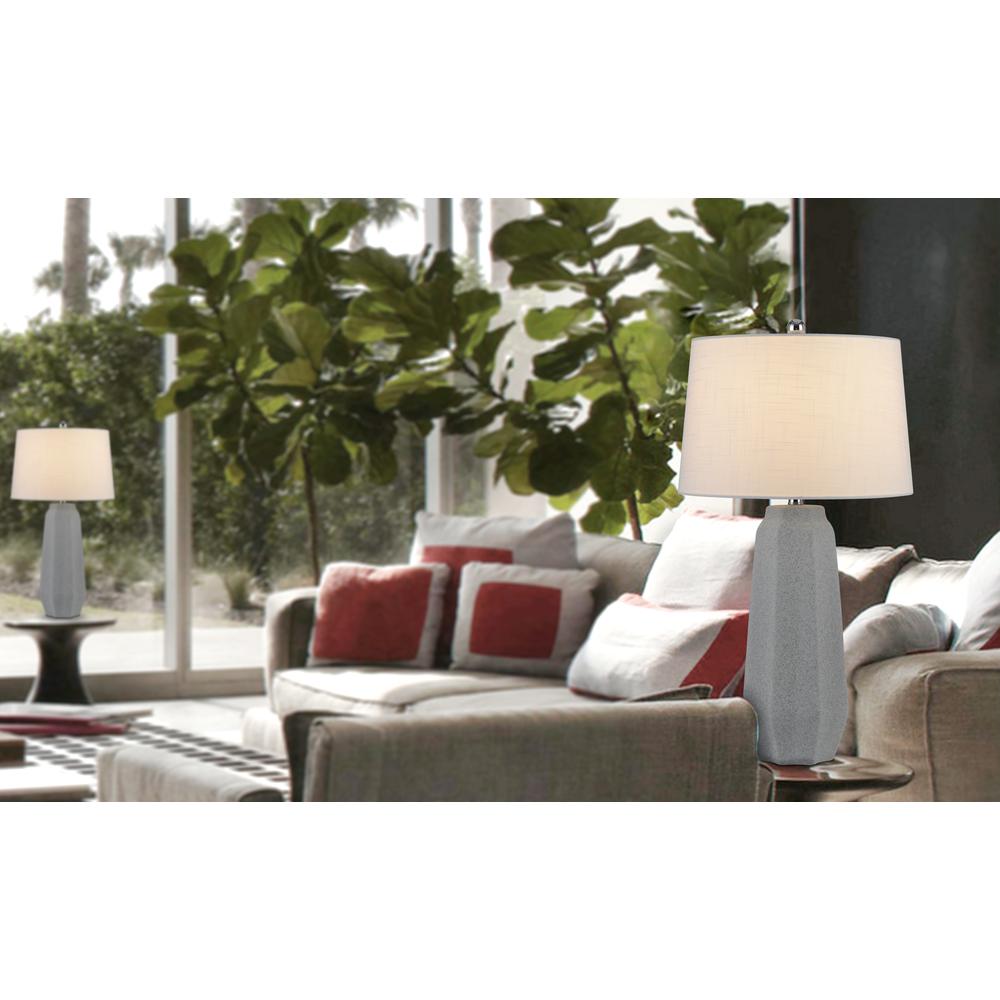 150W 3 Way Drayton Ceramic Table Lamp With Hardback Fabric Shade (Sold In Pairs). Picture 5