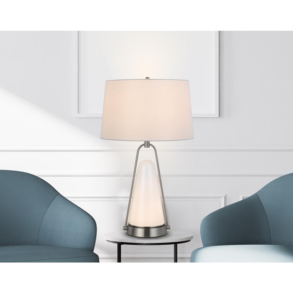 100W Birchmore Metal/Glass Table Lamp With Built In Led Night Light. Picture 4