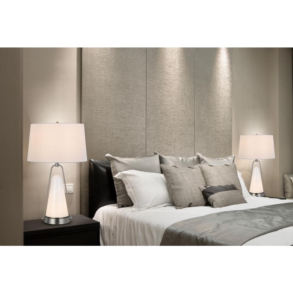 100W Birchmore Metal/Glass Table Lamp With Built In Led Night Light. Picture 5