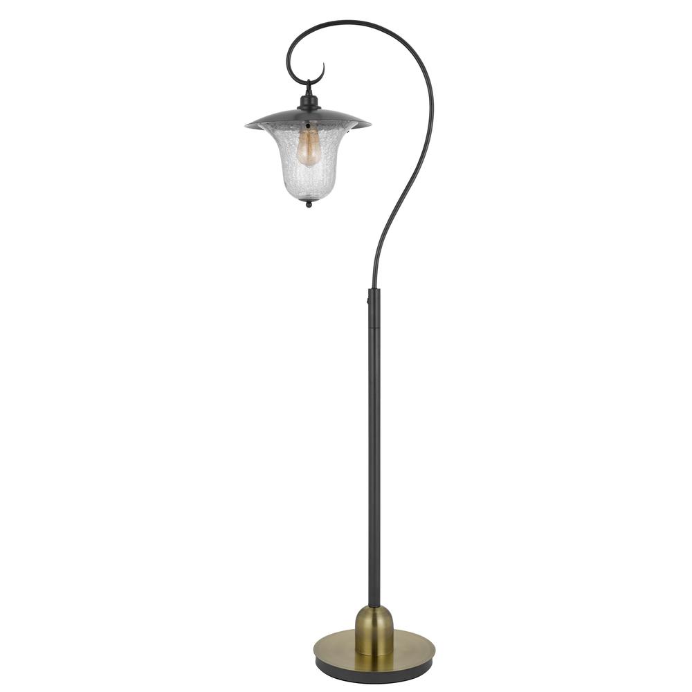 60W Walcott Downbridge Lantern Metal Floor Lamp With Bubbled Glass Shade. Picture 3