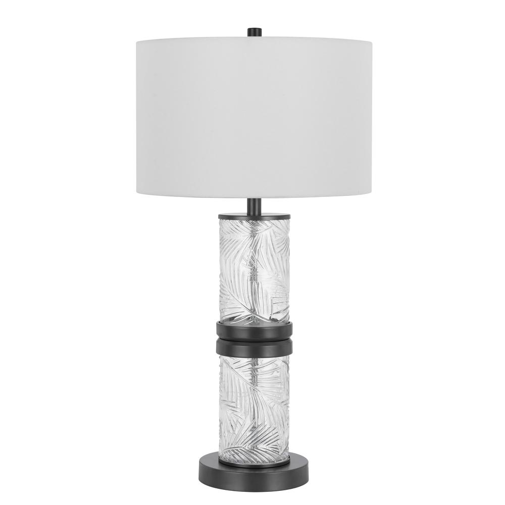 100W Carrington Metal/Glass Table Lamp. Picture 1