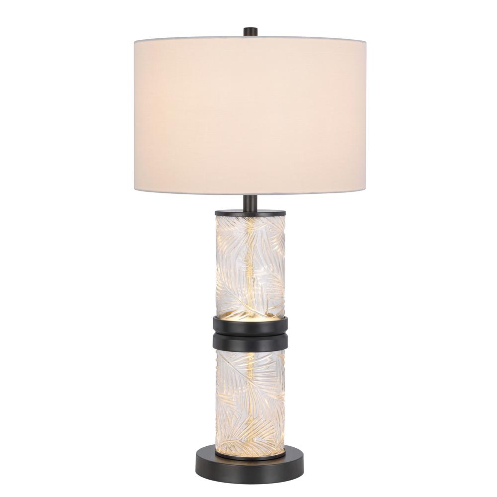 100W Carrington Metal/Glass Table Lamp. Picture 2