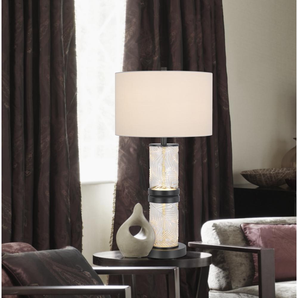 100W Carrington Metal/Glass Table Lamp. Picture 4