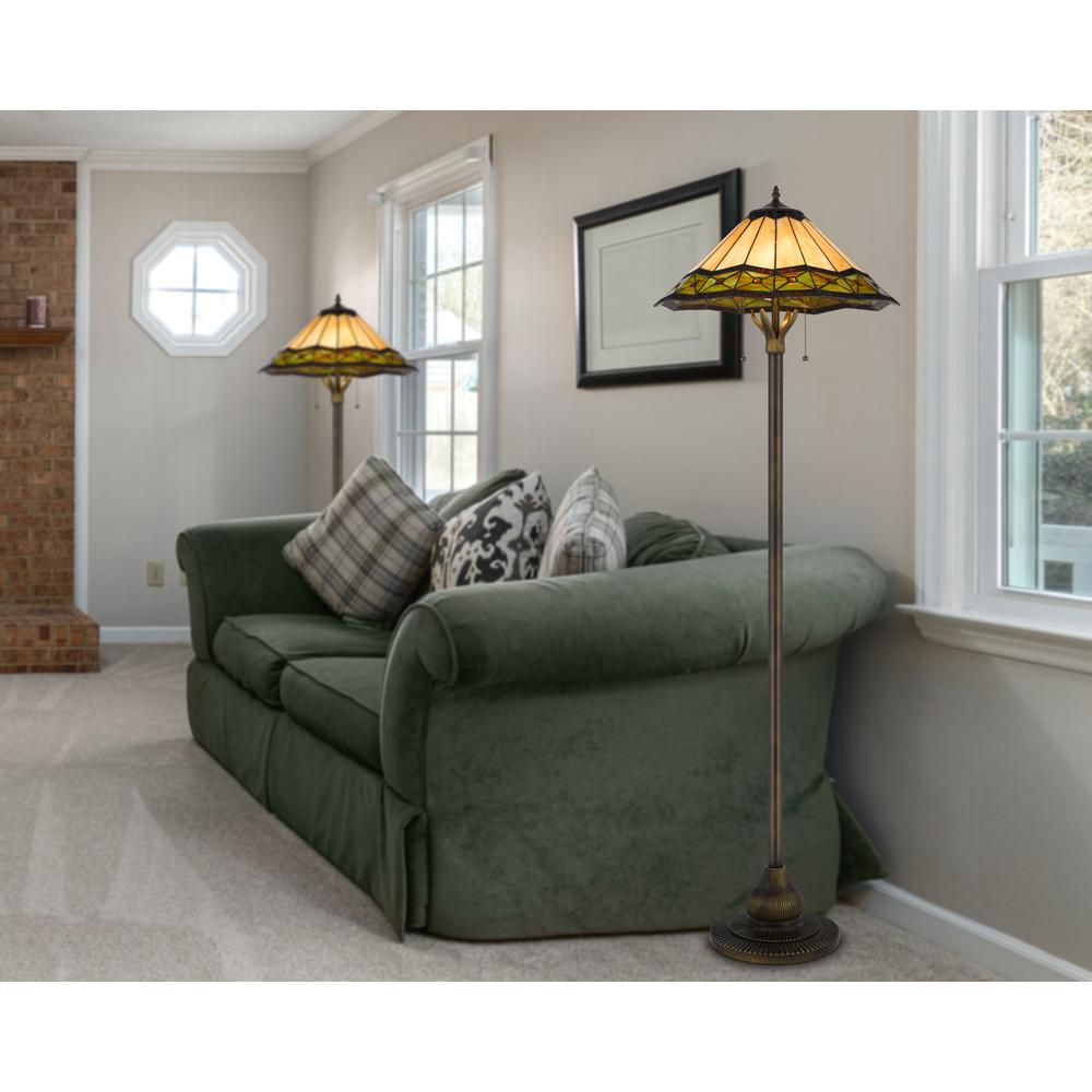 60W X 2 Armscroft Tiffany Floor Lamp. Picture 4