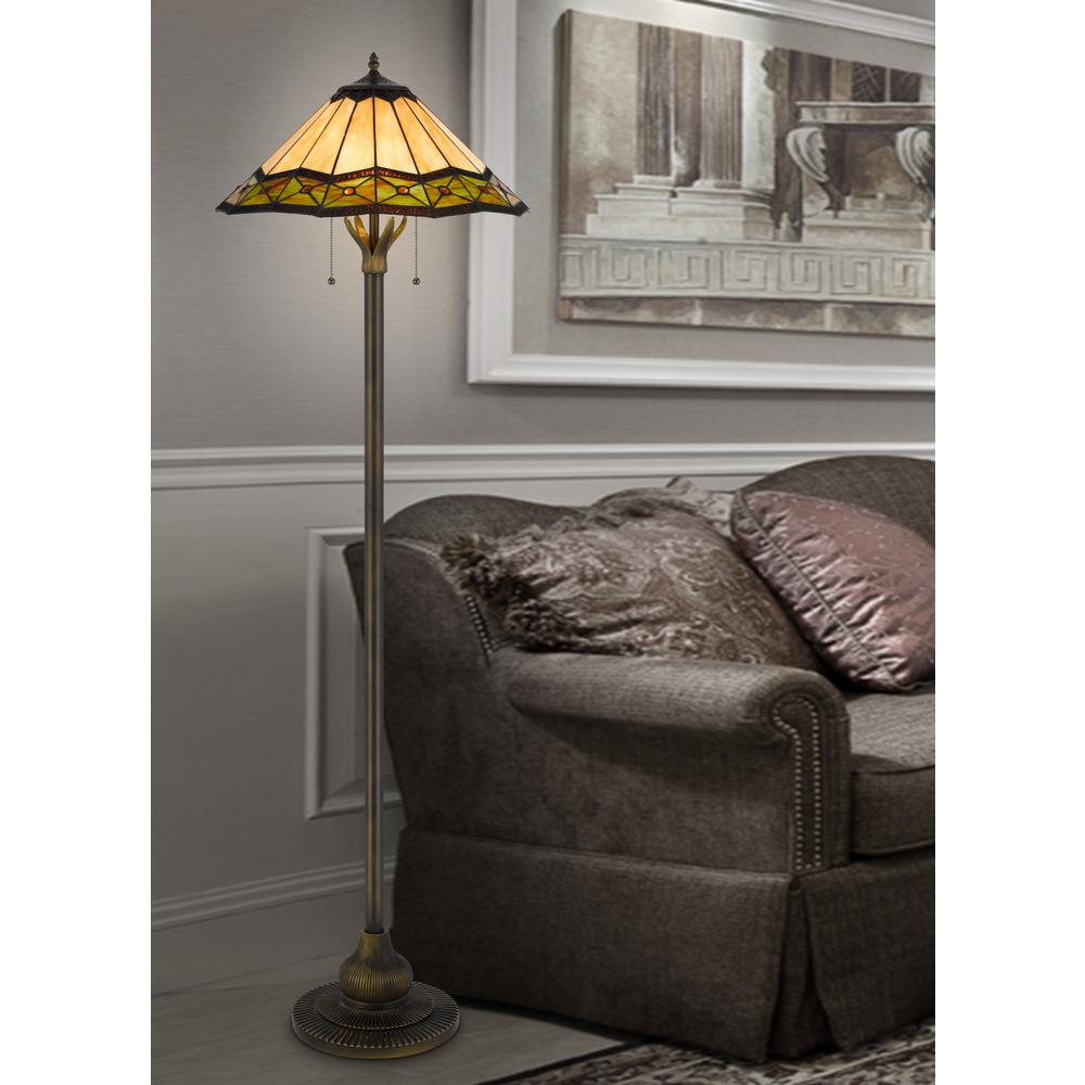 60W X 2 Armscroft Tiffany Floor Lamp. Picture 5