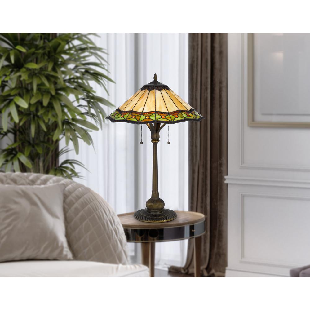 60W X 2 Armscroft Tiffany Table Lamp. Picture 4
