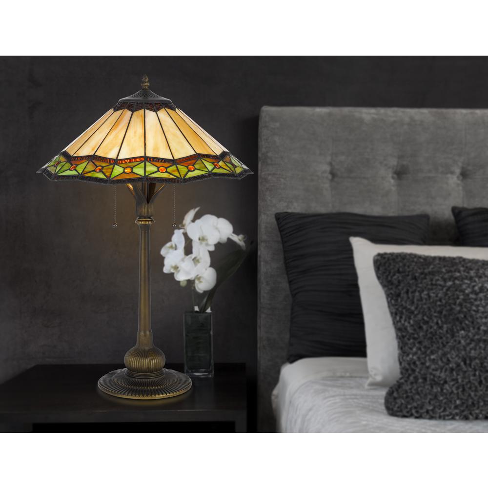 60W X 2 Armscroft Tiffany Table Lamp. Picture 5