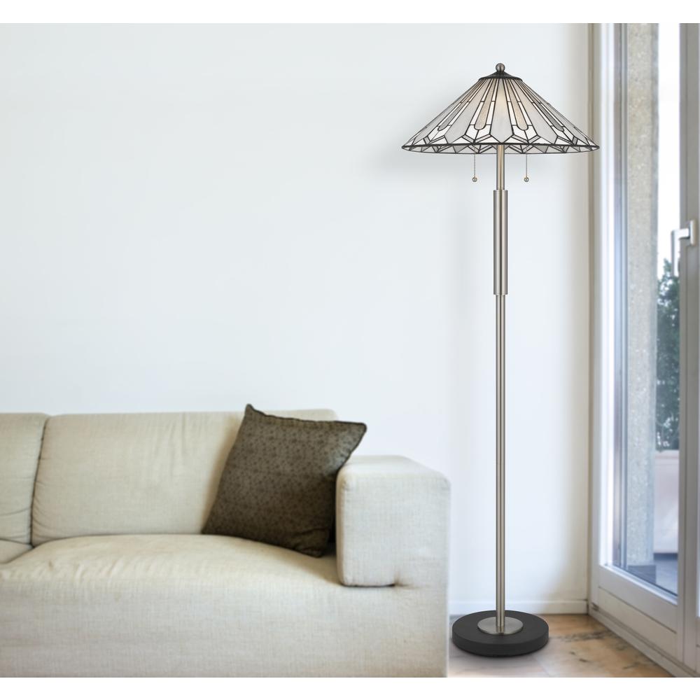60W X 2 Muirfield Tiffany Floor Lamp. Picture 4