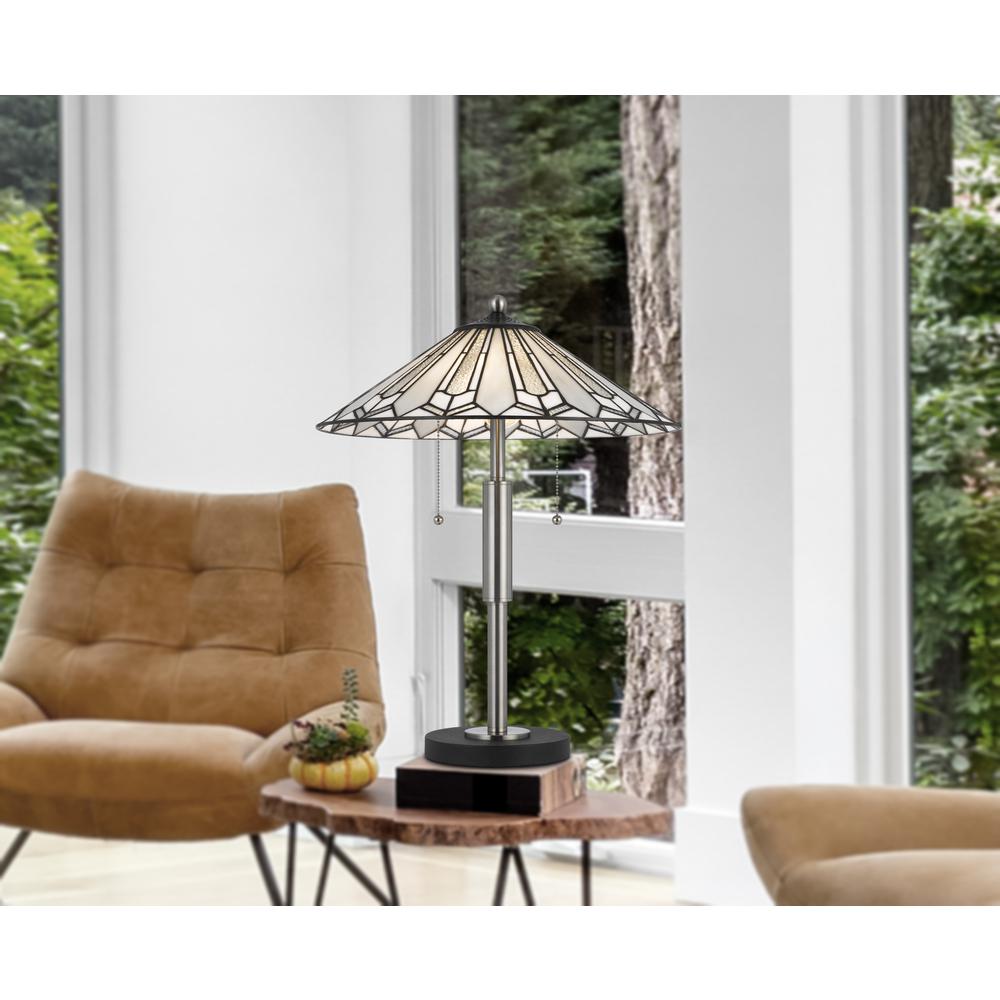 60W X 2 Muirfield Tiffany Table Lamp. Picture 5