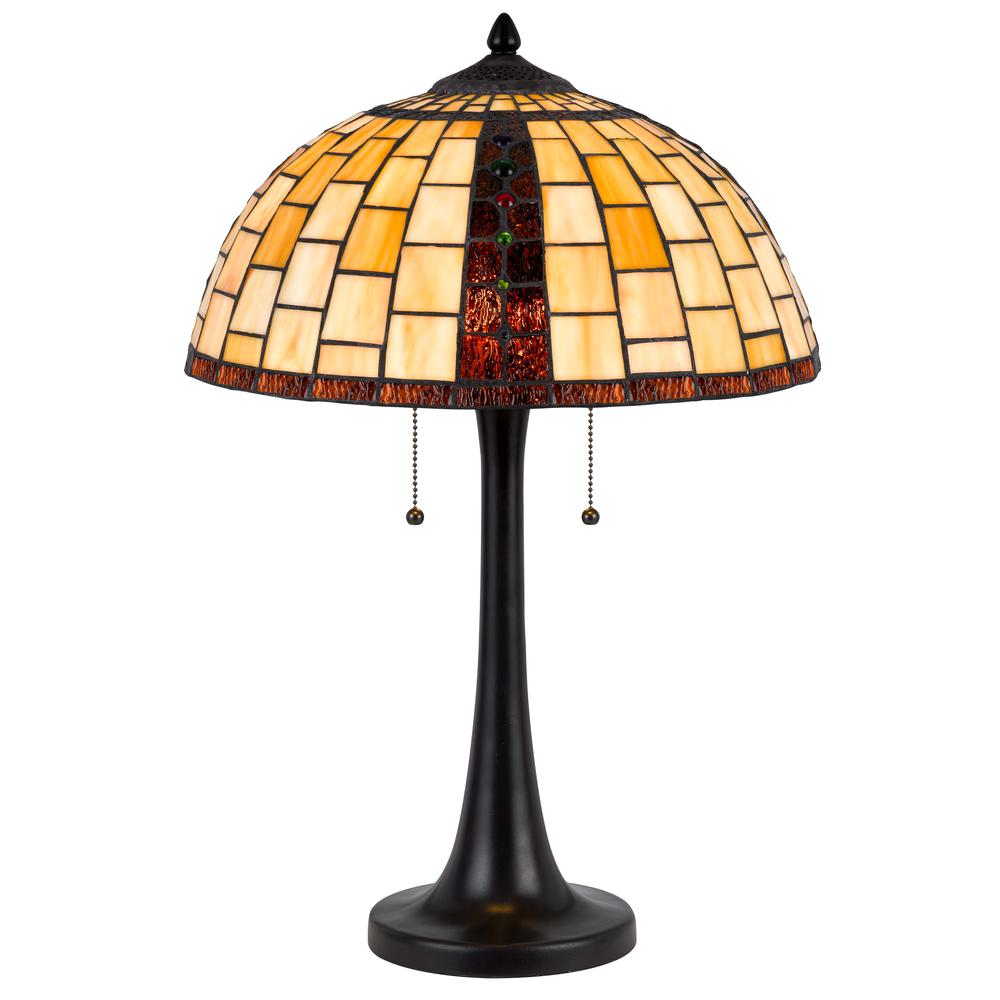 60W X 2 Whitton Tiffany Table Lamp. Picture 1