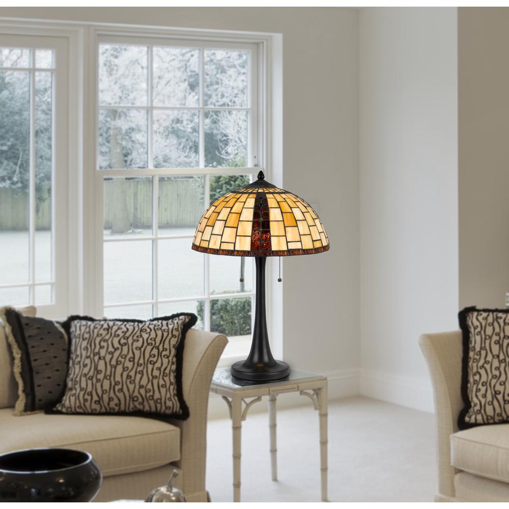 60W X 2 Whitton Tiffany Table Lamp. Picture 4