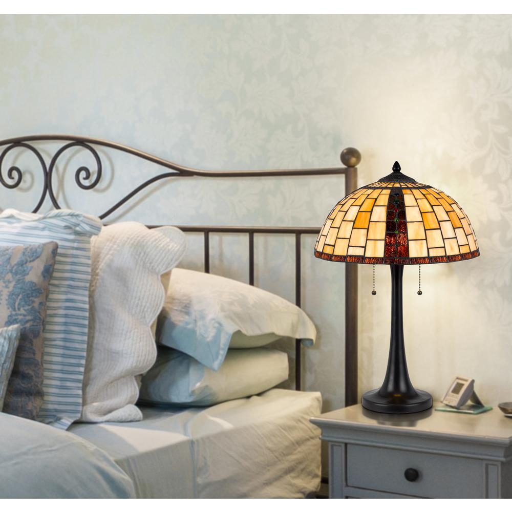 60W X 2 Whitton Tiffany Table Lamp. Picture 5