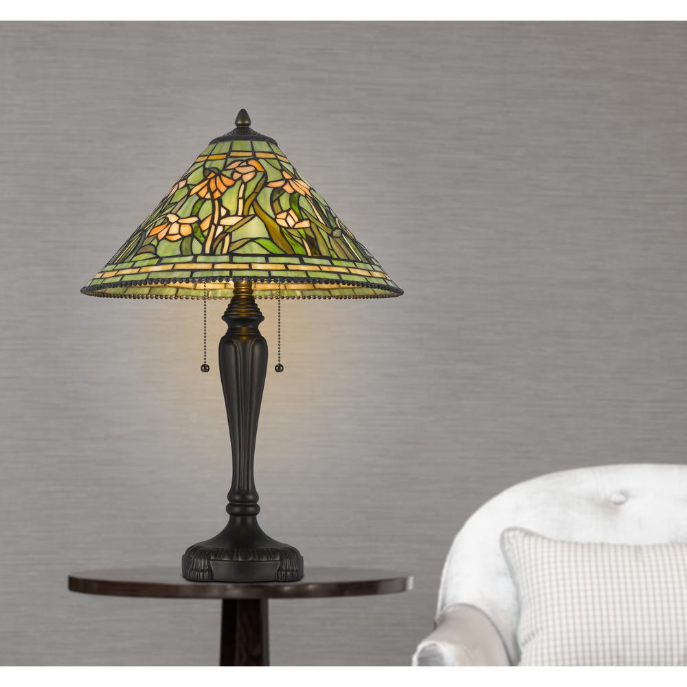 60W X 2 Milwood Tiffany Table Lamp. Picture 4