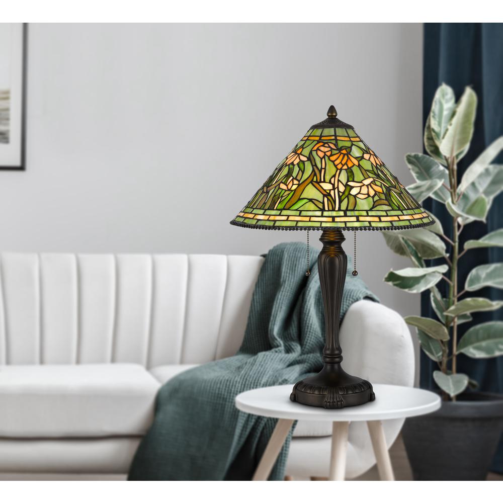 60W X 2 Milwood Tiffany Table Lamp. Picture 5