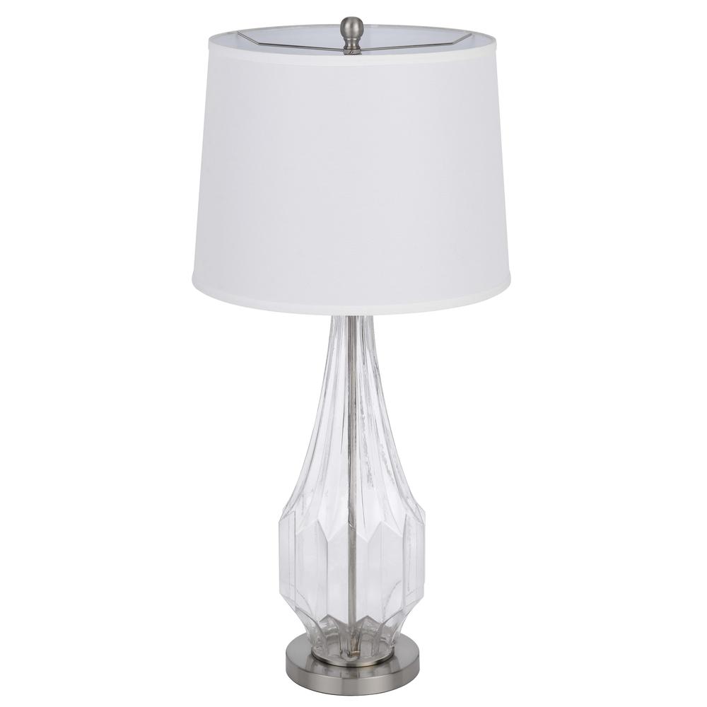150W 3 Way Walham Glass Table Lamp With Hardback Fabric Shade (Sold In Pairs). Picture 3