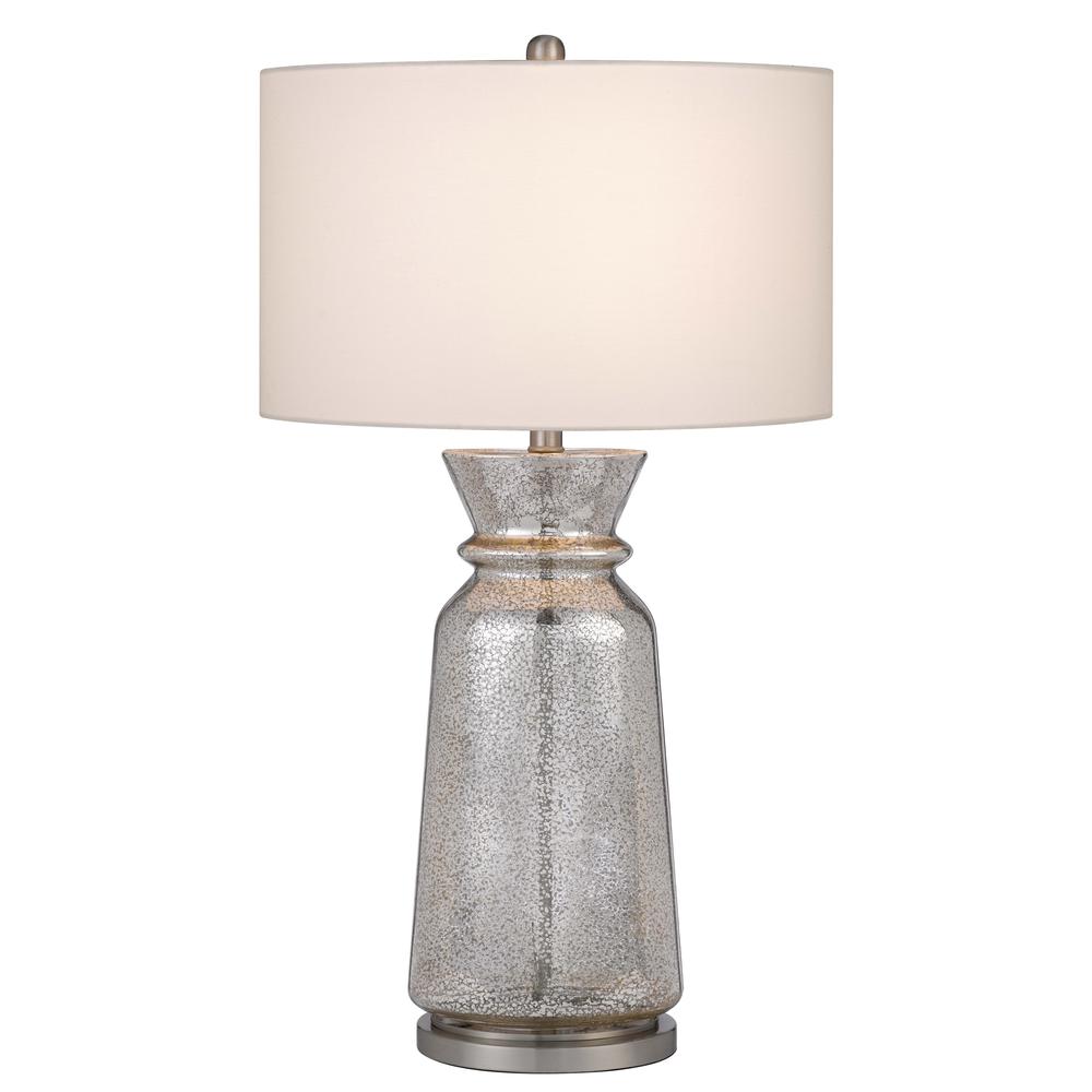150W 3 Way Keswick Glass Table Lamp With Hardback Fabric Shade (Sold In Pairs). Picture 2