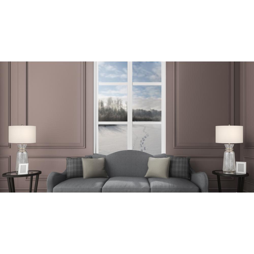 150W 3 Way Keswick Glass Table Lamp With Hardback Fabric Shade (Sold In Pairs). Picture 5