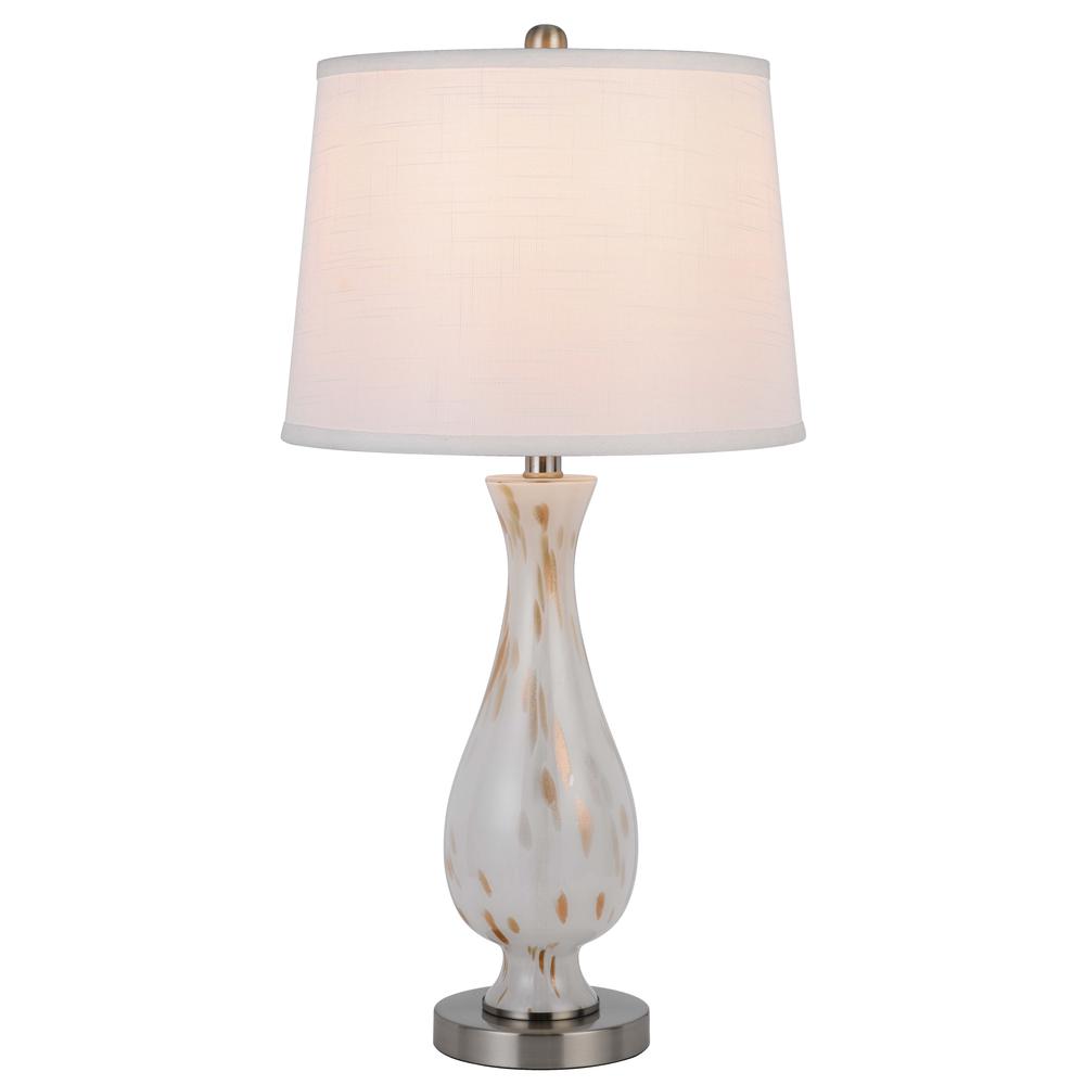 150W 3 Way Abinger Glass Table Lamp With Hardback Fabric Shade (Sold In Pairs). Picture 2