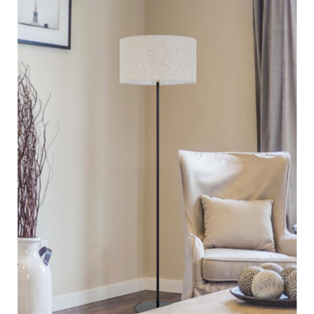 150W 3 Wayt Cromwell Metal Floor Lamp With Linen Shade. Picture 4