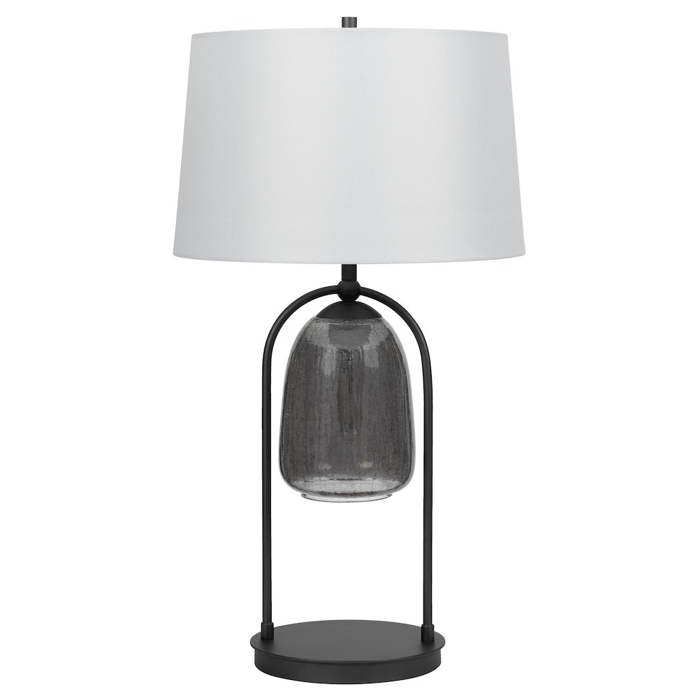 100W 3 way Midtown metal table lamp with glass shade and a 5W led Night light. Picture 5