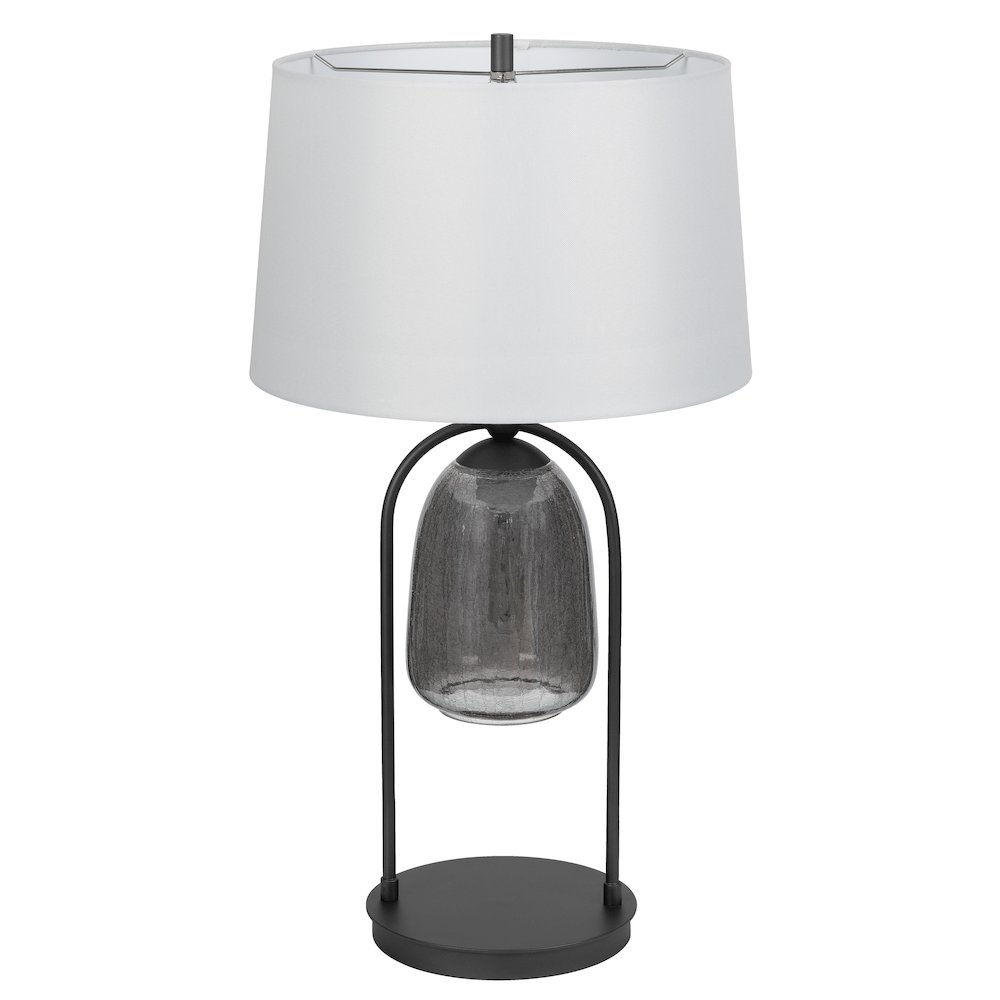 100W 3 way Midtown metal table lamp with glass shade and a 5W led Night light. Picture 2