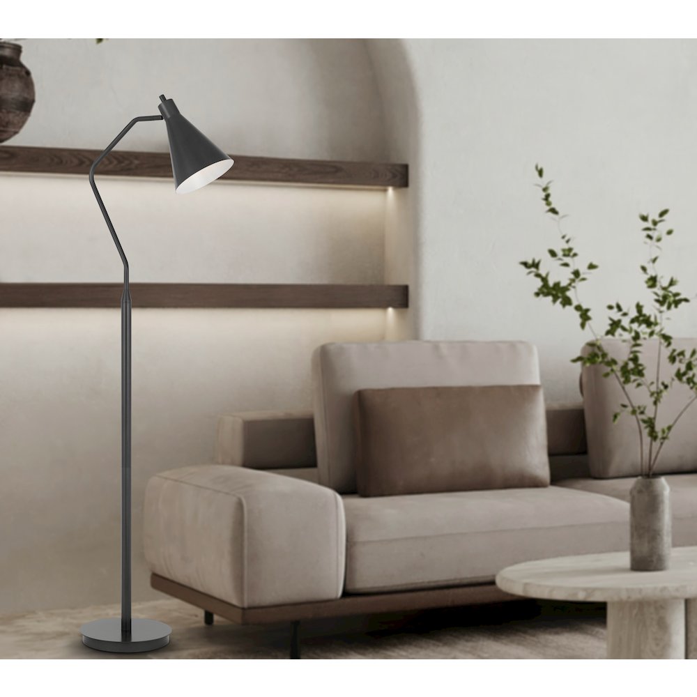 Type A led bulb 15W max Capstone task metal floor lamp with swivel shade. Picture 3