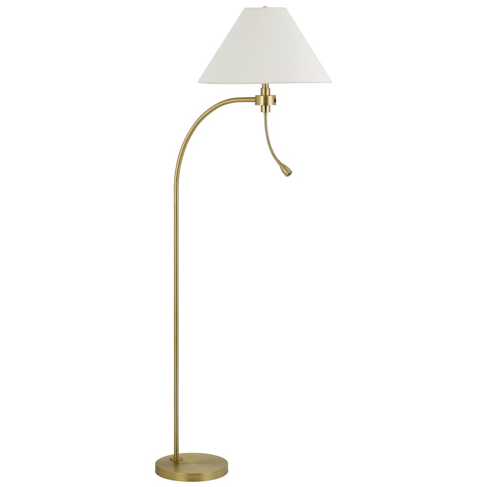 100W 3 way Ashland mini arc metal floor lamp with gooseneck 2W led reading light. Picture 5