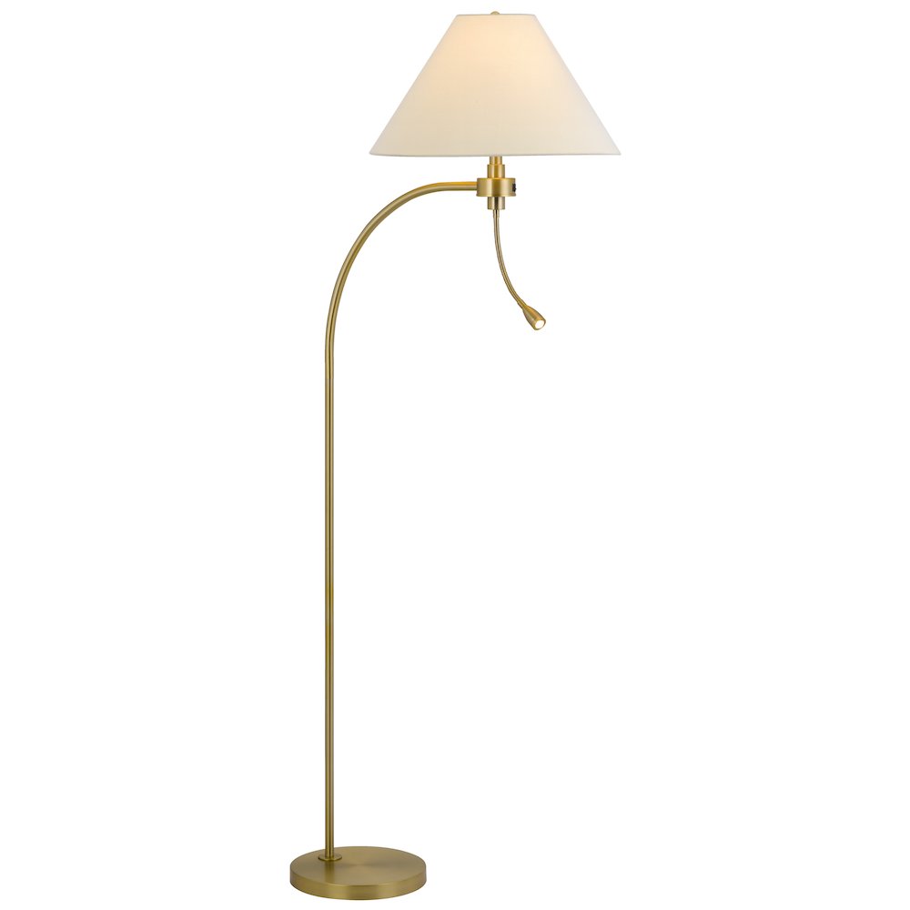 100W 3 way Ashland mini arc metal floor lamp with gooseneck 2W led reading light. Picture 1