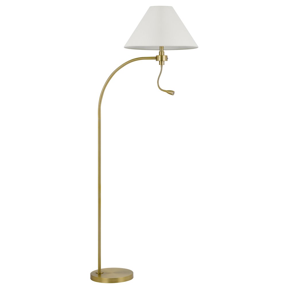 100W 3 way Ashland mini arc metal floor lamp with gooseneck 2W led reading light. Picture 2