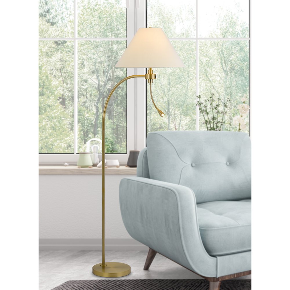 100W 3 way Ashland mini arc metal floor lamp with gooseneck 2W led reading light. Picture 3