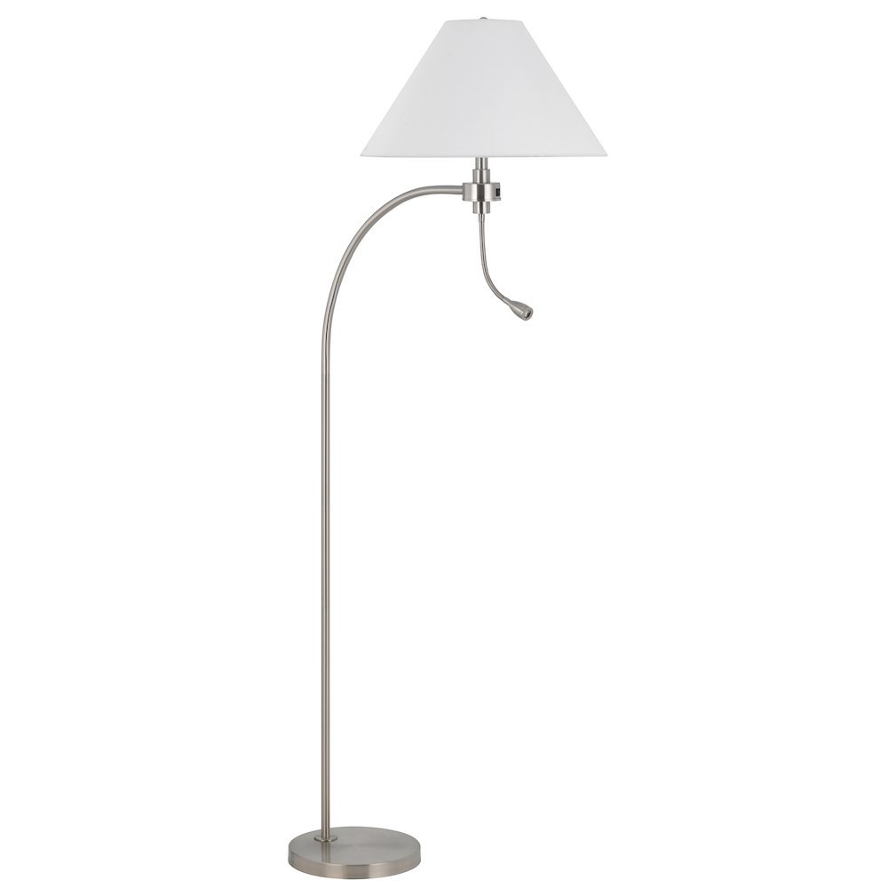100W 3 way Ashland mini arc metal floor lamp with gooseneck 2W led reading light. Picture 5
