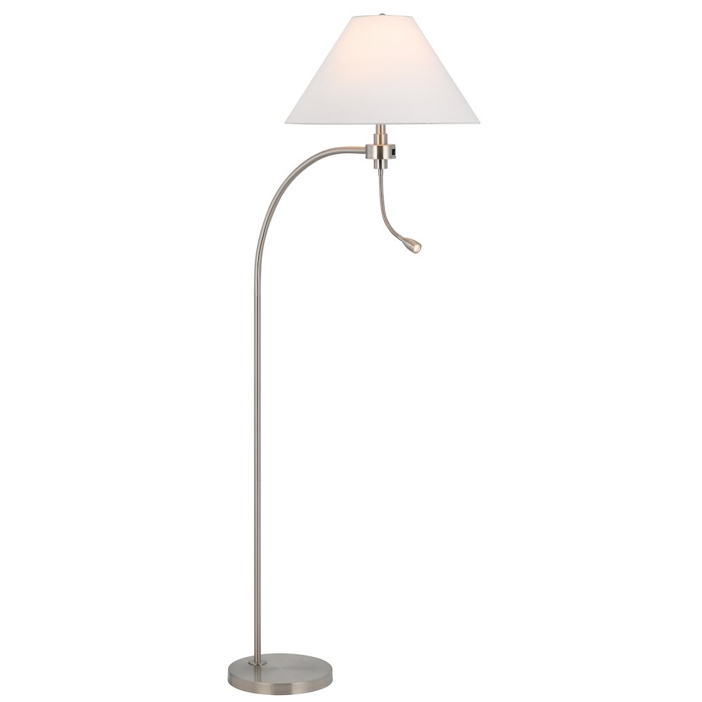 100W 3 way Ashland mini arc metal floor lamp with gooseneck 2W led reading light. Picture 1